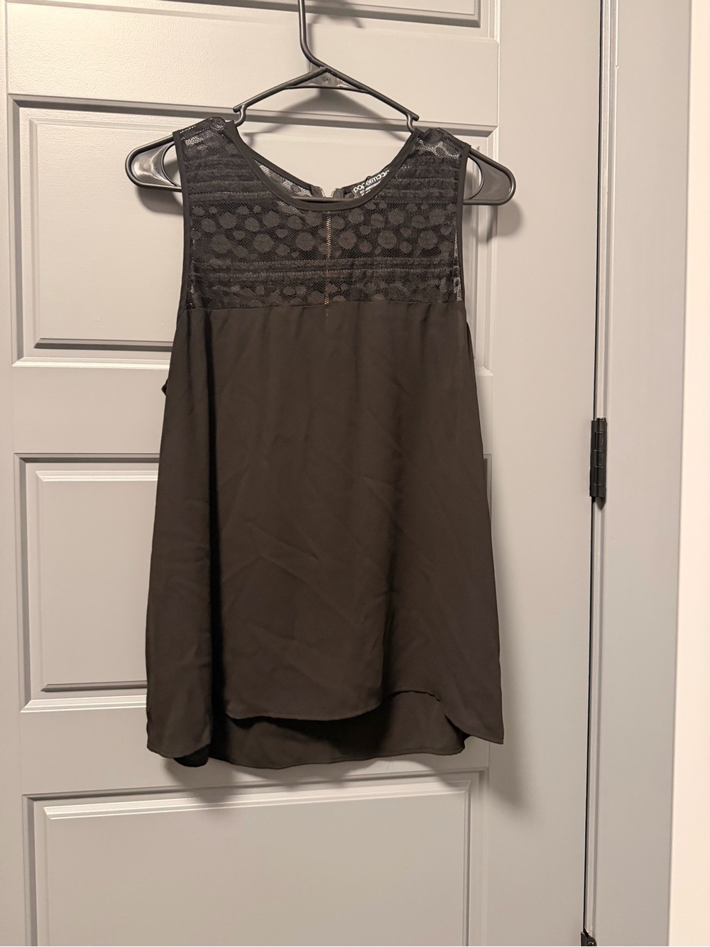 Papermoon Black Lace Yoke Sleeveless Blouse XLP